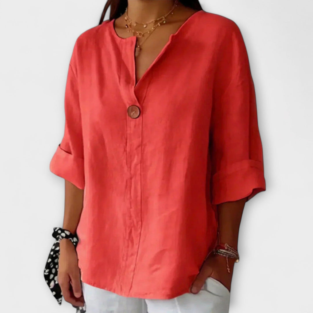 Nicole - Elegante Bluse mit V-Ausschnitt