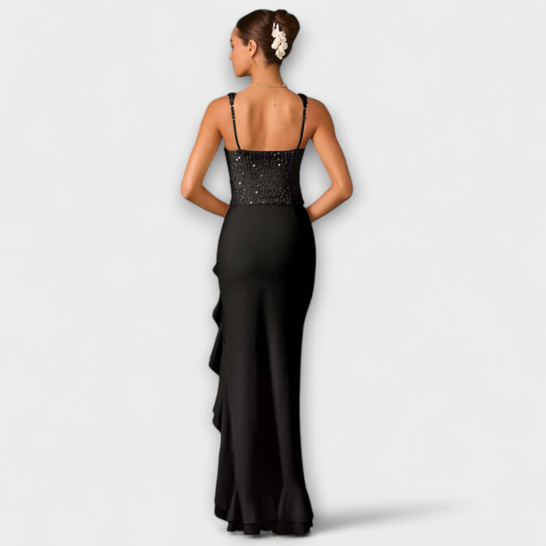 Bella - Rüschensatin-Korsettkleid