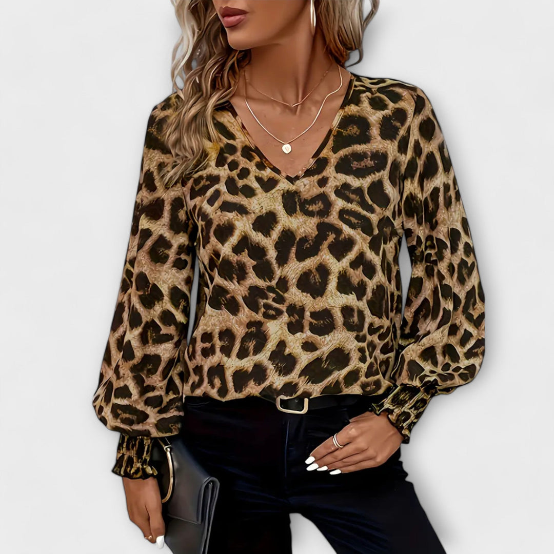 Sara - Stilvolle Bluse mit Leopardenmuster