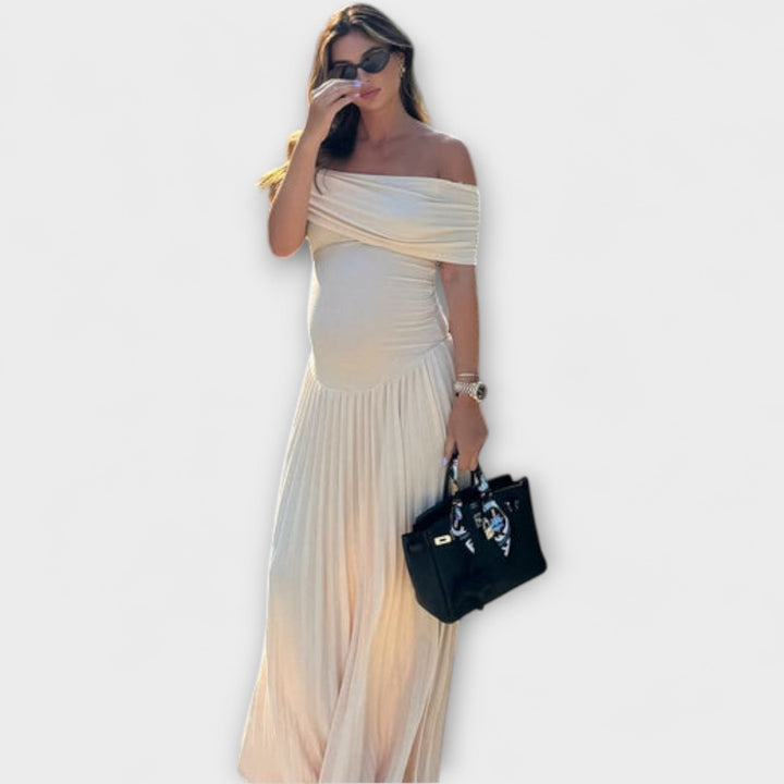 Amara - Maxi Kleid für Schwangere mit Falten