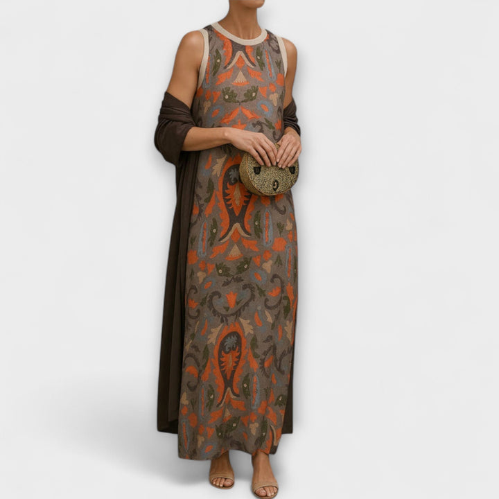 Raffaella – Elegantes langes Kleid mit passender Stola