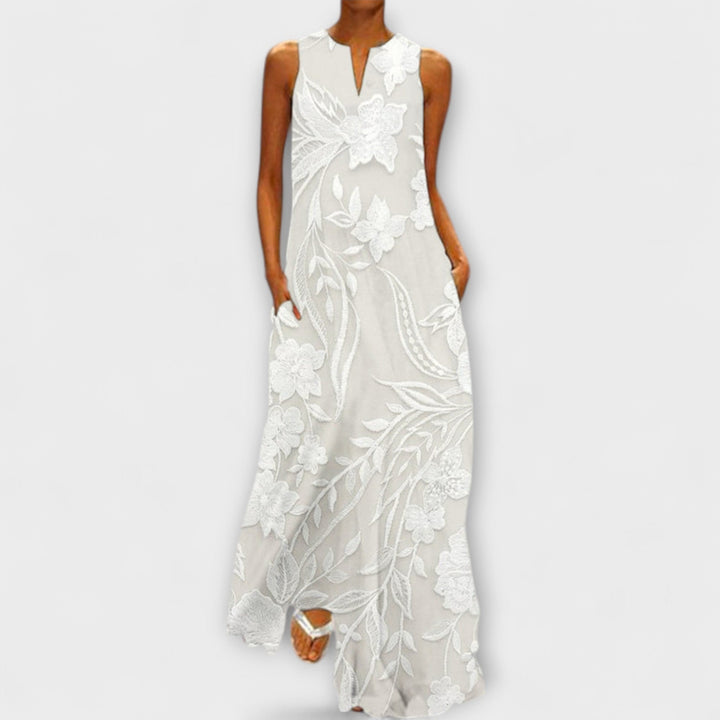 Camila – Botanisches Maxikleid Mit Print