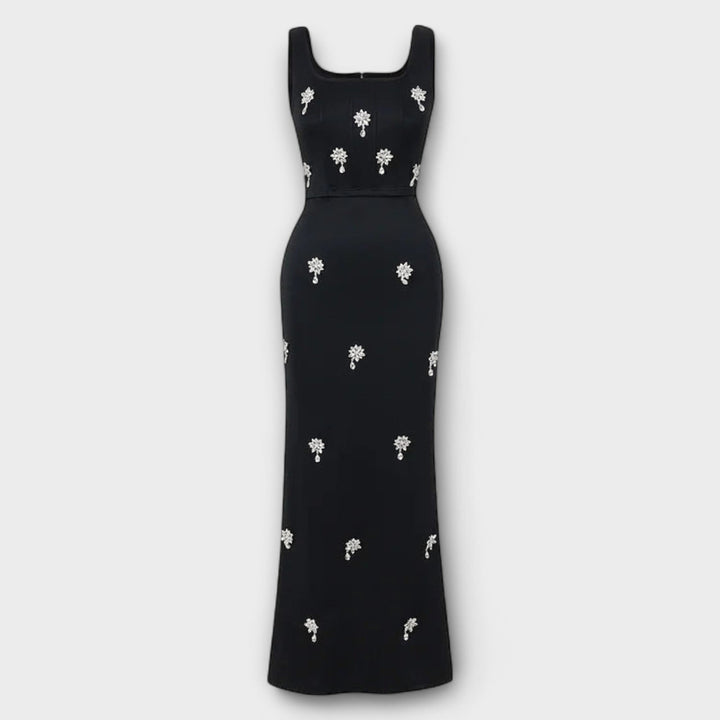 Avalon - Schwarzes Perlenzipper Oberteil und Rockensemble