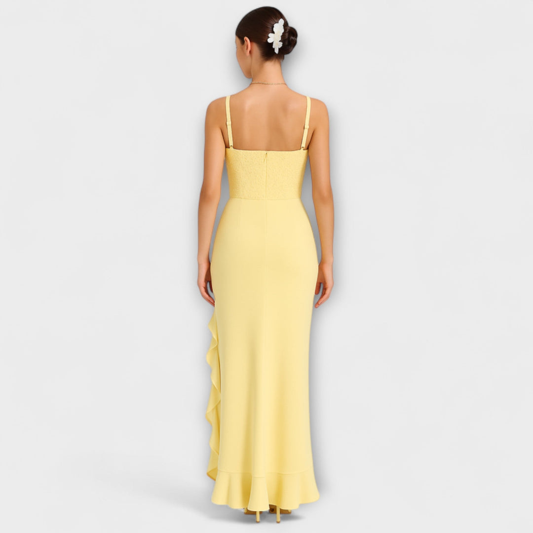 Bella - Rüschensatin-Korsettkleid