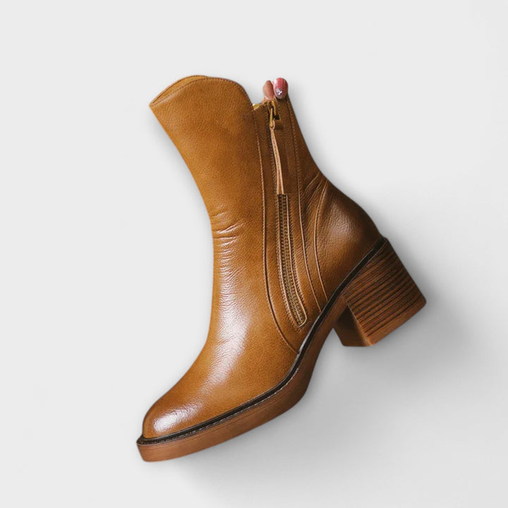 Milana - Lederstiefel mit mittelhohem Absatz