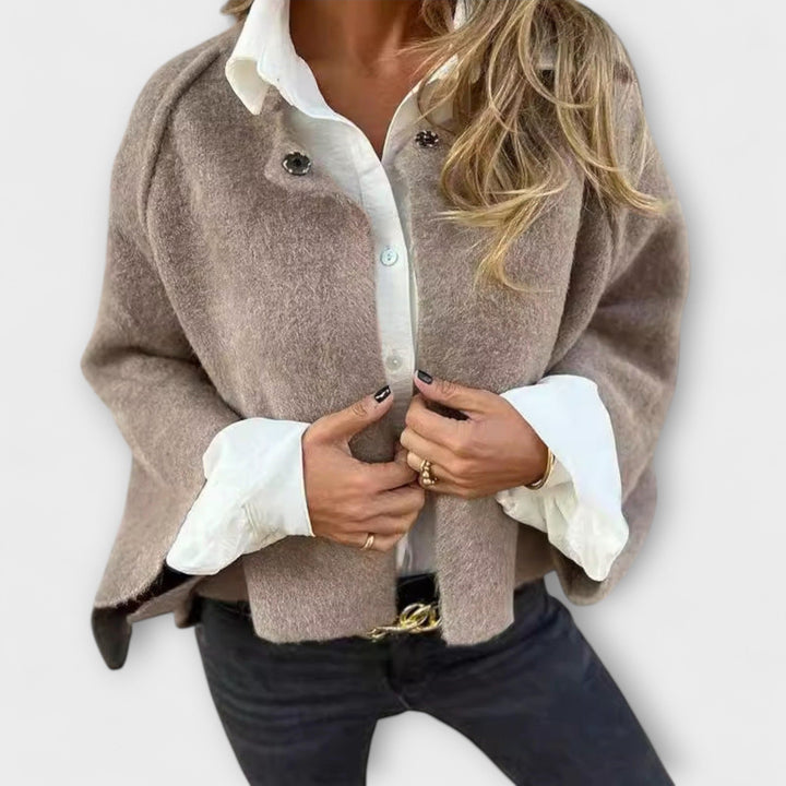 Lena - Stylische Kurze Jacke mit Rundhalsausschnitt