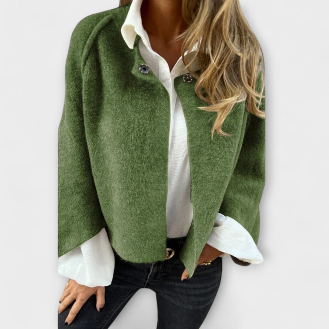 Lena - Stylische Kurze Jacke mit Rundhalsausschnitt