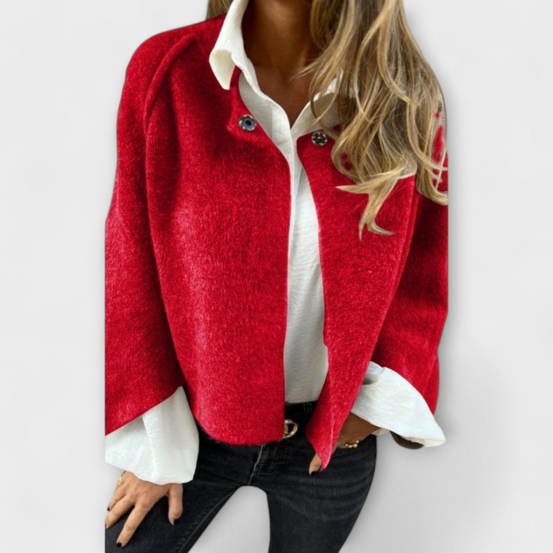 Lena - Stylische Kurze Jacke mit Rundhalsausschnitt